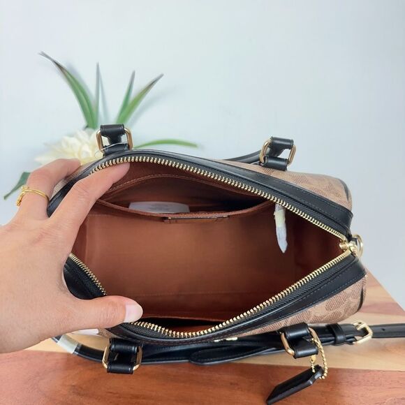 NWT Coach Rowan Satchel Bag In Signature Canvas With Floral Print - Picture 6 of 10